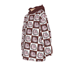 Load image into Gallery viewer, Rolla Bulldog Check Kid&#39;s Sherpa Fleece Hoodie Blanket