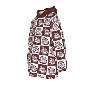 Rolla Bulldog Check Kid's Sherpa Fleece Hoodie Blanket