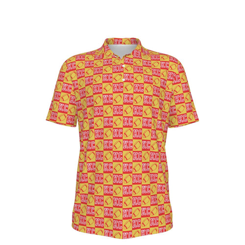 KC FOOTBALL CHECK  Men's UV Protection POLO Shirt