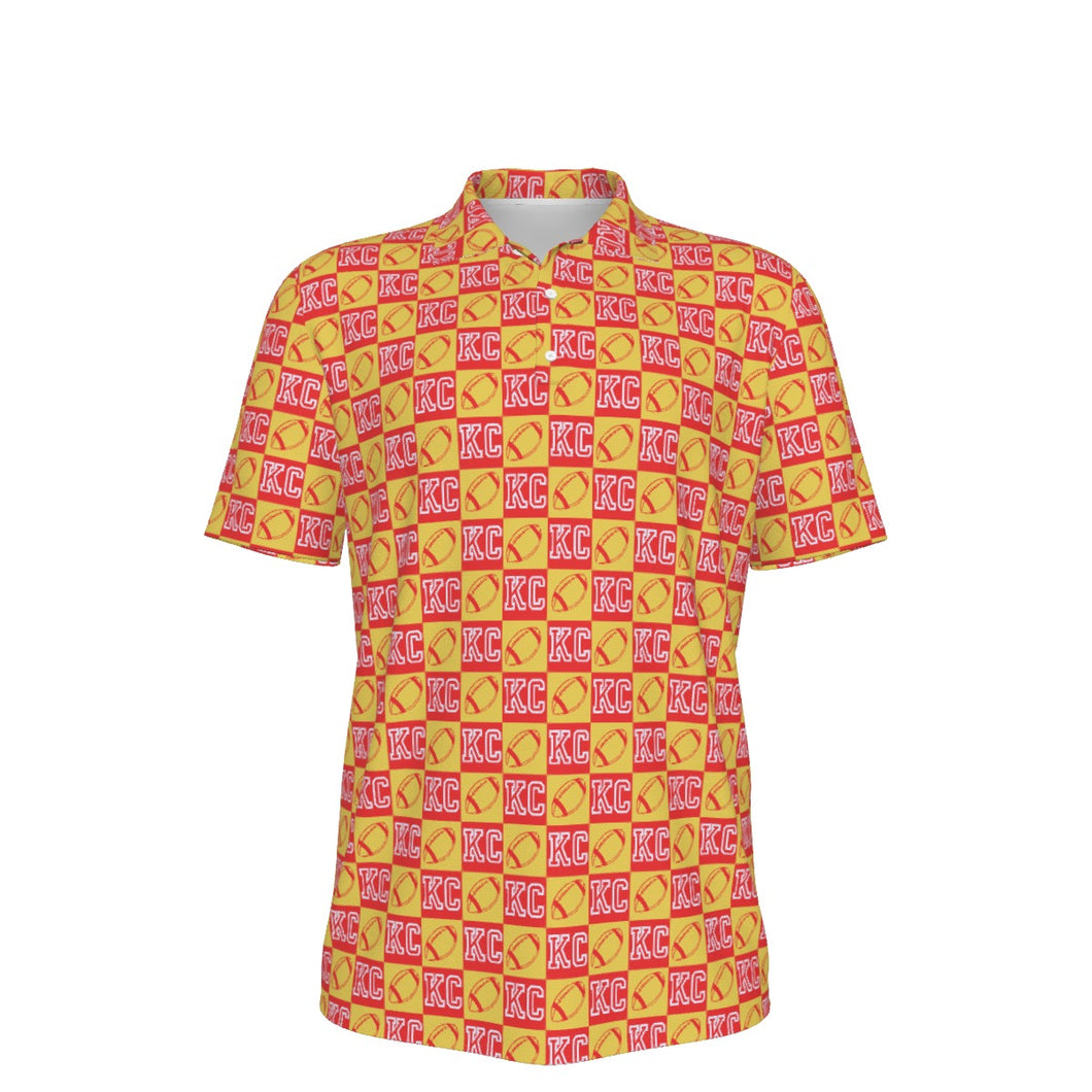 KC FOOTBALL CHECK  Men's UV Protection POLO Shirt