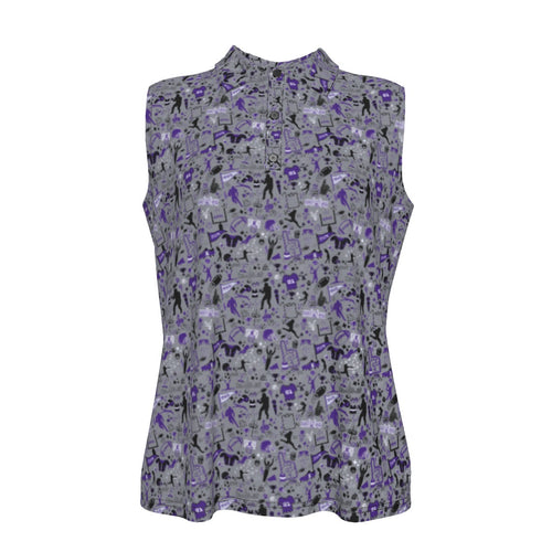 STATE MICRO GREY Women's UV Protection Sleeveless Polo Shirt