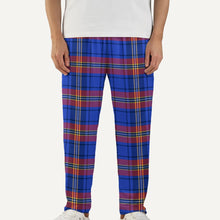 Load image into Gallery viewer, Blue and Red Plaid Men&#39;s Pajama Pants
