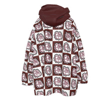 Load image into Gallery viewer, Rolla Bulldog Check Kid&#39;s Sherpa Fleece Hoodie Blanket