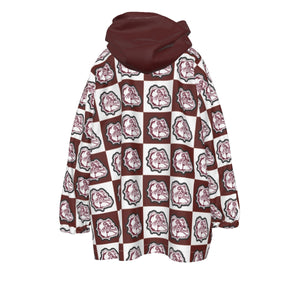 Rolla Bulldog Check Kid's Sherpa Fleece Hoodie Blanket