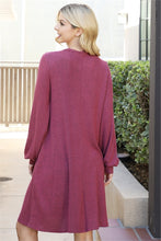 Load image into Gallery viewer, Puff Long Sleeve Mini Dress - Rasberry