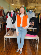 Load image into Gallery viewer, Cropped Puffer Vest- Orange
