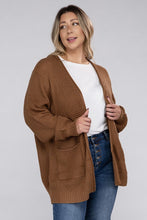 Load image into Gallery viewer, Plus Low Gauge Waffle Open Cardigan Sweater