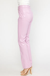 Faux Leather High Waister Pants - Lavender