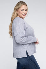 Load image into Gallery viewer, Plus Ribbed Brushed Melange Hacci Sweater