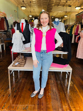 Load image into Gallery viewer, Cropped Puffer Vest- Hot Pink