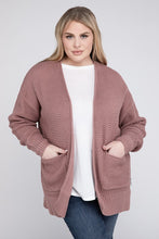 Load image into Gallery viewer, Plus Low Gauge Waffle Open Cardigan Sweater