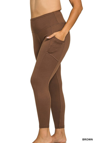 Buttery Soft Legging w/ pocket - Brown