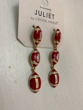 Load image into Gallery viewer, Red Football Dangle Earrings