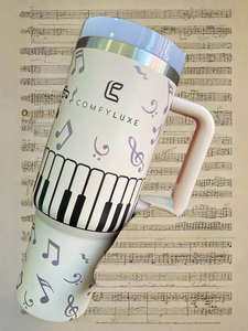 40 oz Musical Keys Tumbler-Cream