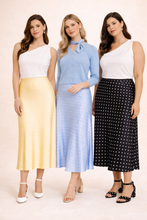 Load image into Gallery viewer, Polka Dot Midi Skirt -Black