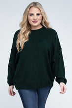 Load image into Gallery viewer, Plus Oversized Round Neck Raw Seam Melange Sweater