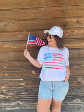 Load image into Gallery viewer, Water Color Flag Tee - White