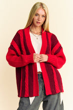 Load image into Gallery viewer, Burgundy and Red Striped Cardigan