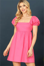 Load image into Gallery viewer, Mini Buble Sleeve Mini Dress - Hot Pink