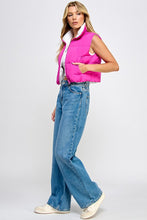 Load image into Gallery viewer, Cropped Puffer Vest- Hot Pink