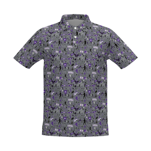 Youth State Polo  - Heavyweight Purple/Dk Grey with MANHATTAN