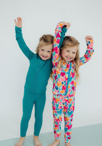 Heart Hustle Active Legging- Pink/Teal