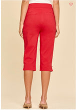 Load image into Gallery viewer, OP Capri with Button Detail- Red