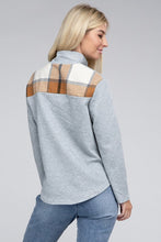 Load image into Gallery viewer, Plaid Print Half Button Sweatshirt