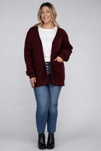 Load image into Gallery viewer, Plus Low Gauge Waffle Open Cardigan Sweater