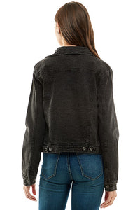 Stretch Denim Jacket - Black