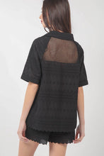 Load image into Gallery viewer, Eyelette Lace Blouse - Black
