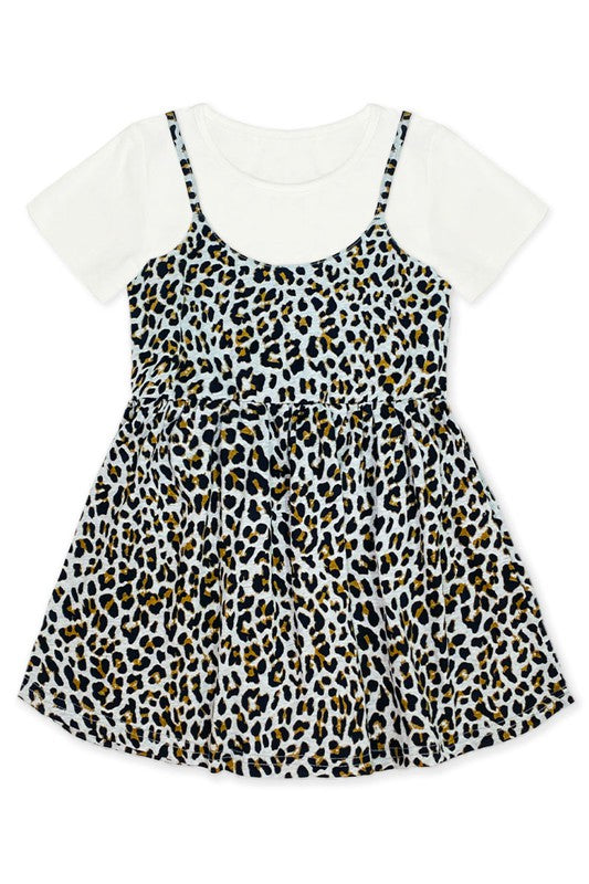 Girls Heathered Leopard Dress