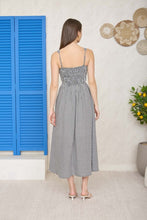 Load image into Gallery viewer, Gingham Corset Midi Dress- B/W