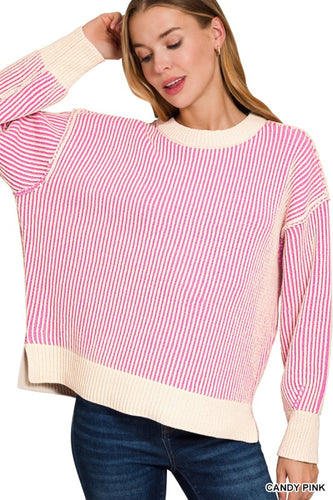 Free Yourself Crewneck Sweater- Candy Pink