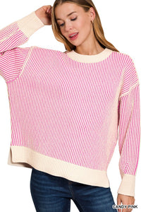 Free Yourself Crewneck Sweater- Candy Pink
