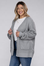 Load image into Gallery viewer, Plus Low Gauge Waffle Open Cardigan Sweater