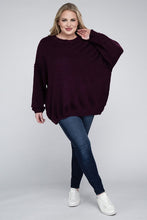 Load image into Gallery viewer, Plus Oversized Round Neck Raw Seam Melange Sweater