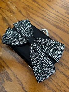 Glitz Bow Black Evening Bag