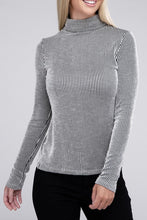 Load image into Gallery viewer, Ribbed Turtle Neck Long Sleeve Top