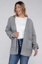 Load image into Gallery viewer, Plus Low Gauge Waffle Open Cardigan Sweater