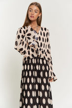 Load image into Gallery viewer, Polka Dot Ruffled Long Sleeve Pleated Maxi Dress