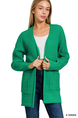 Sweater Cardigan-Kelly Green
