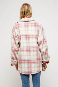 MULTI COLOR PLAID PATCHED SHIRT JACKET