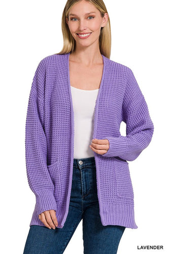 Sweater Cardigan-Lavender