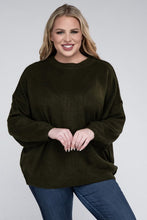 Load image into Gallery viewer, Plus Oversized Round Neck Raw Seam Melange Sweater