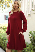 Load image into Gallery viewer, Puff Long Sleeve Mini Dress - Scarlet