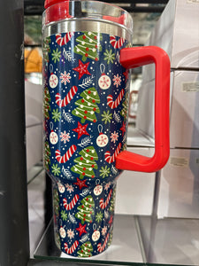 40 oz Christmas Tumbler - Navy Jolly