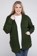 Load image into Gallery viewer, Plus Low Gauge Waffle Open Cardigan Sweater