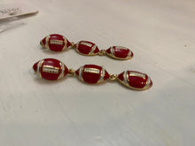 Load image into Gallery viewer, Red Football Dangle Earrings