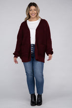 Load image into Gallery viewer, Plus Low Gauge Waffle Open Cardigan Sweater